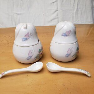 Elizabeth Arden Pear Shaped Butterfly Floral Jam Jar